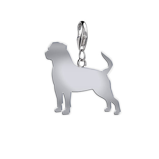 Rottweiler Silhouette Silver Charm - MYLEE London