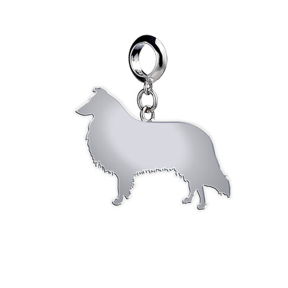 Rough Collie Silhouette Silver Charm - MYLEE London