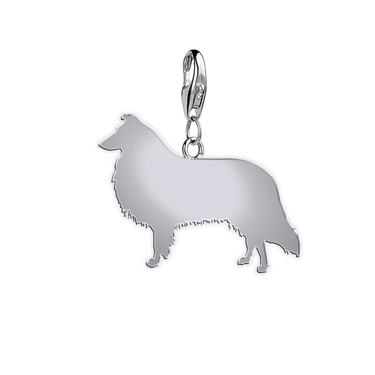 Rough Collie Silhouette Silver Charm - MYLEE London