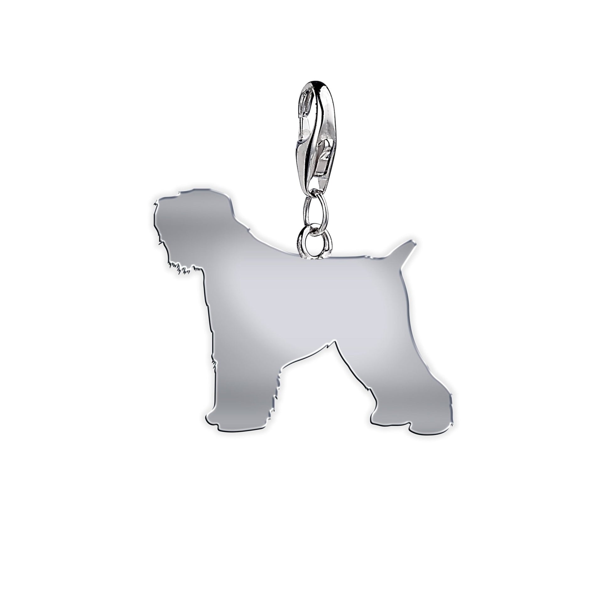 Russian Black Terrier Silhouette Silver Charm - MYLEE London