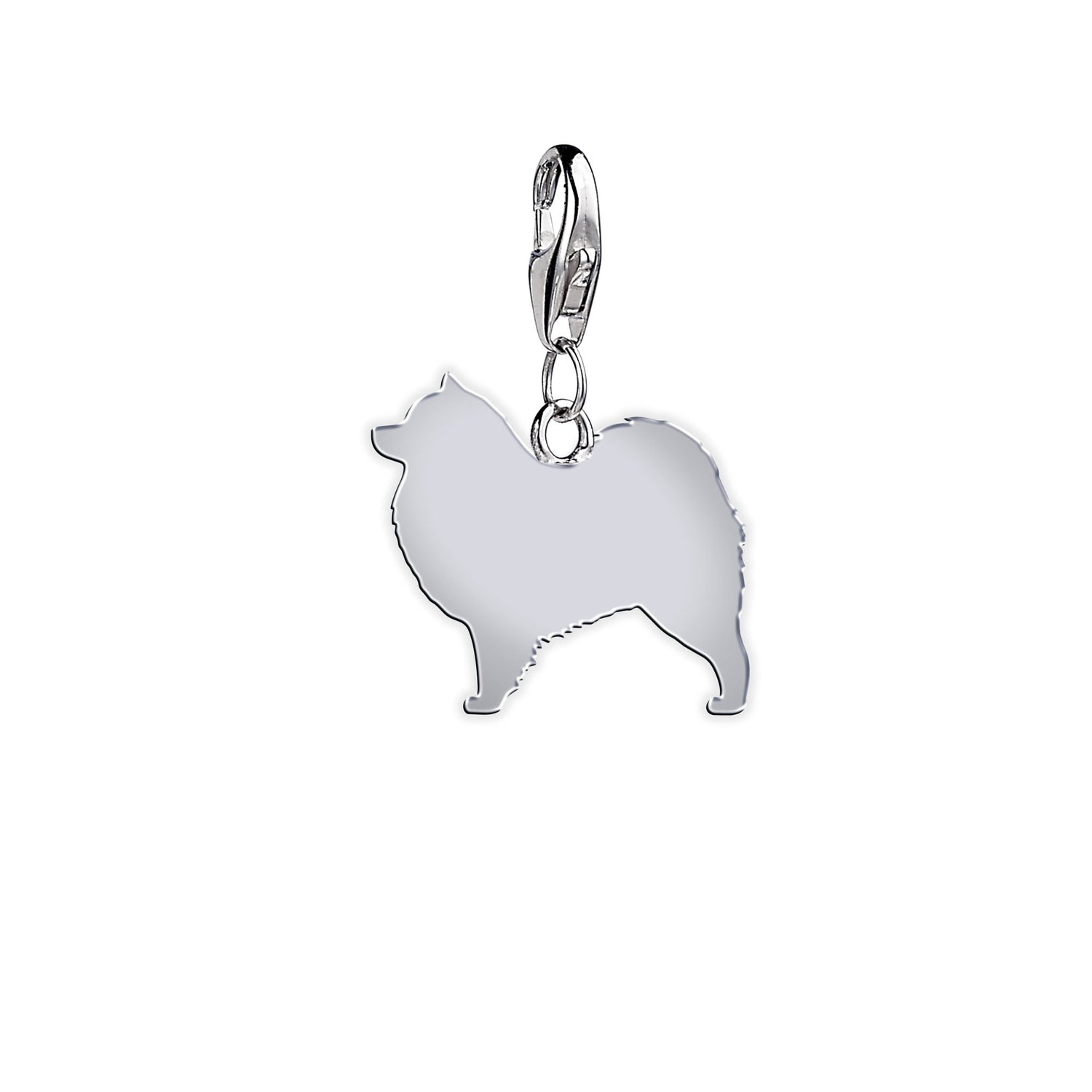 Samoyed Silhouette Silver Charm - MYLEE London