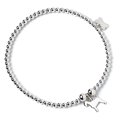 Schnauzer Silhouette Silver Ball Bead Bracelet - Personalised - MYLEE London