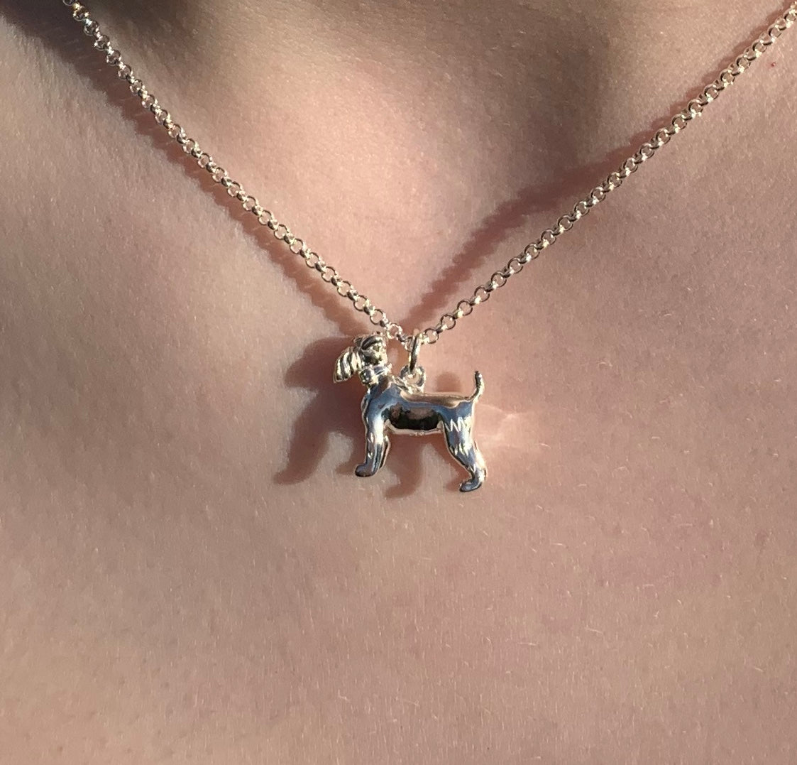 Schnauzer Silver Necklace - Personalised - MYLEE London