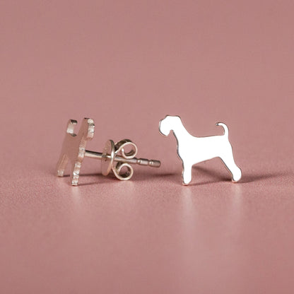 Schnauzer Silver Stud Earrings - MYLEE London