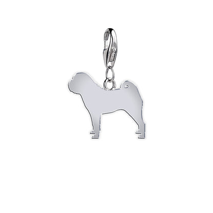 Shar Pei Silhouette Silver Charm - MYLEE London