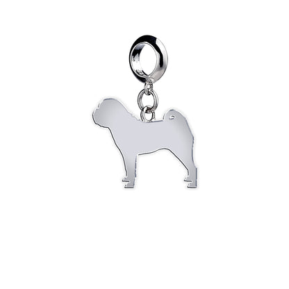 Shar Pei Silhouette Silver Charm - MYLEE London