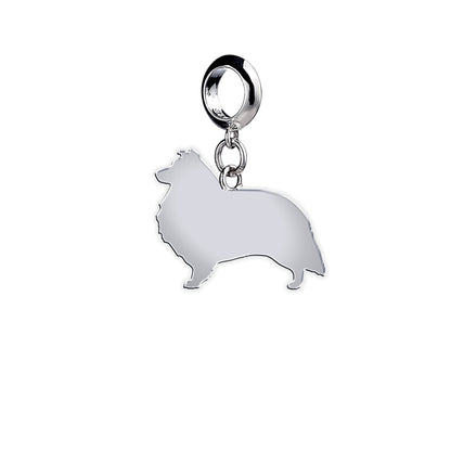 Shetland Sheepdog Silhouette Silver Charm - MYLEE London