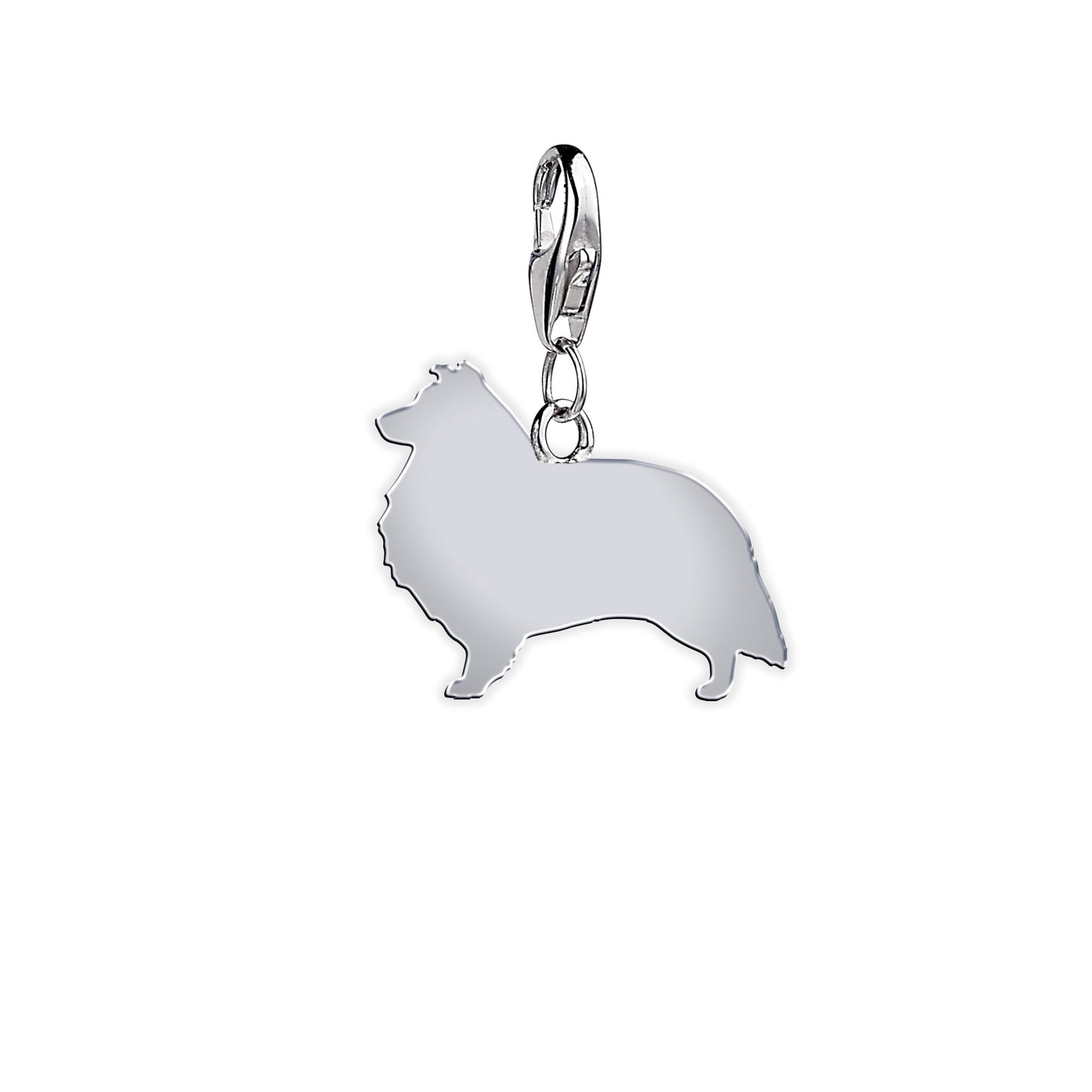 Shetland Sheepdog Silhouette Silver Charm - MYLEE London