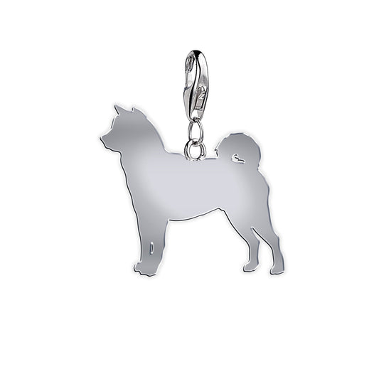 Shiba Inu Silhouette Silver Charm - MYLEE London