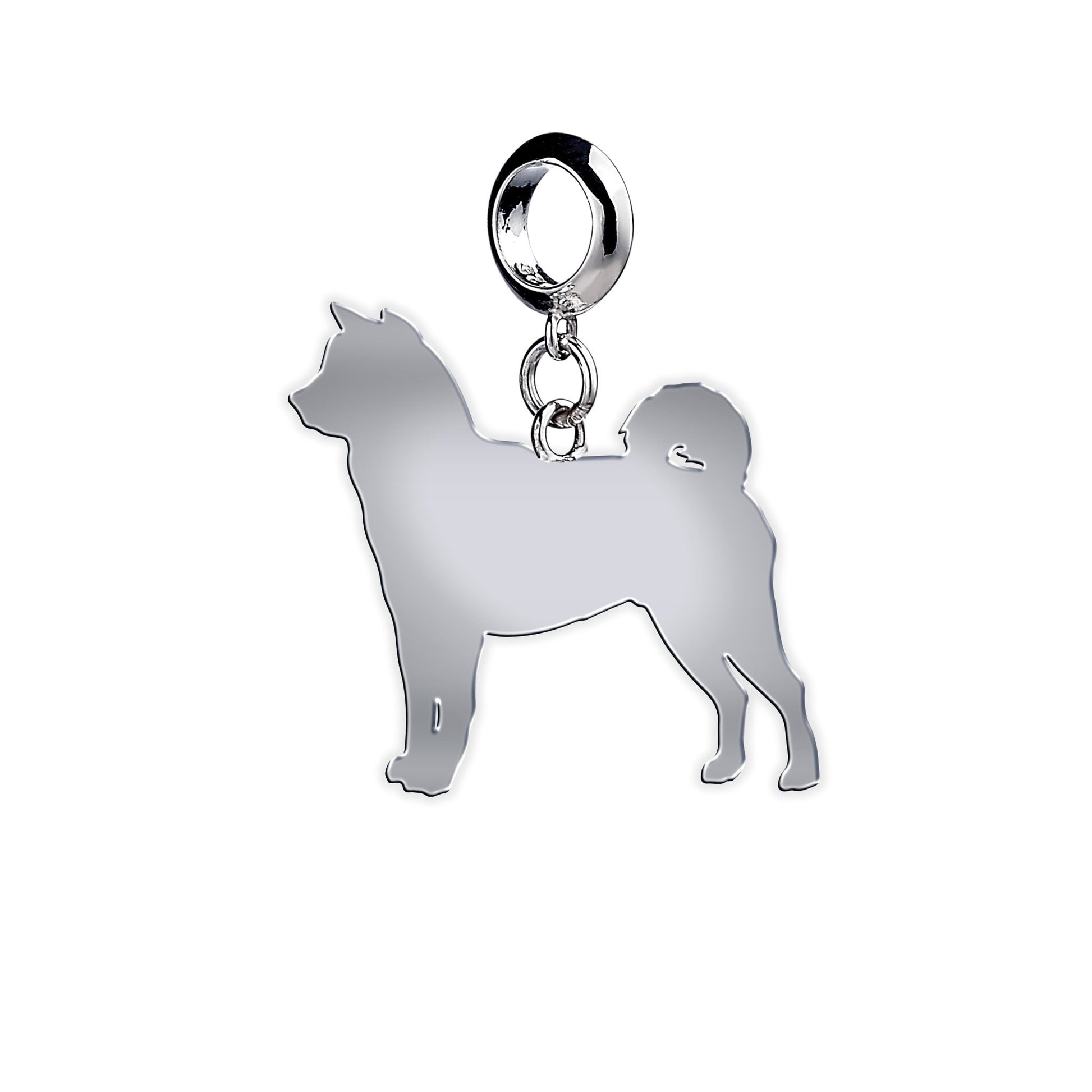 Shiba Inu Silhouette Silver Charm - MYLEE London