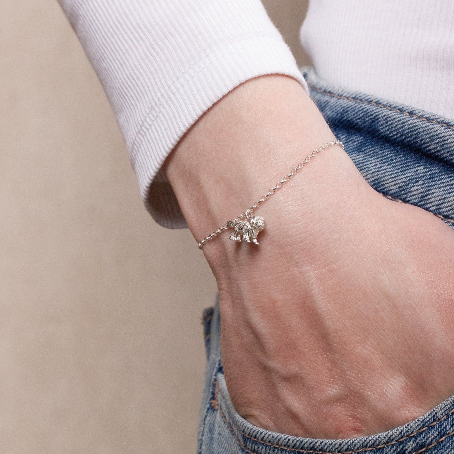 Shih Tzu Chain Bracelet - Personalised - Sterling Silver - MYLEE London