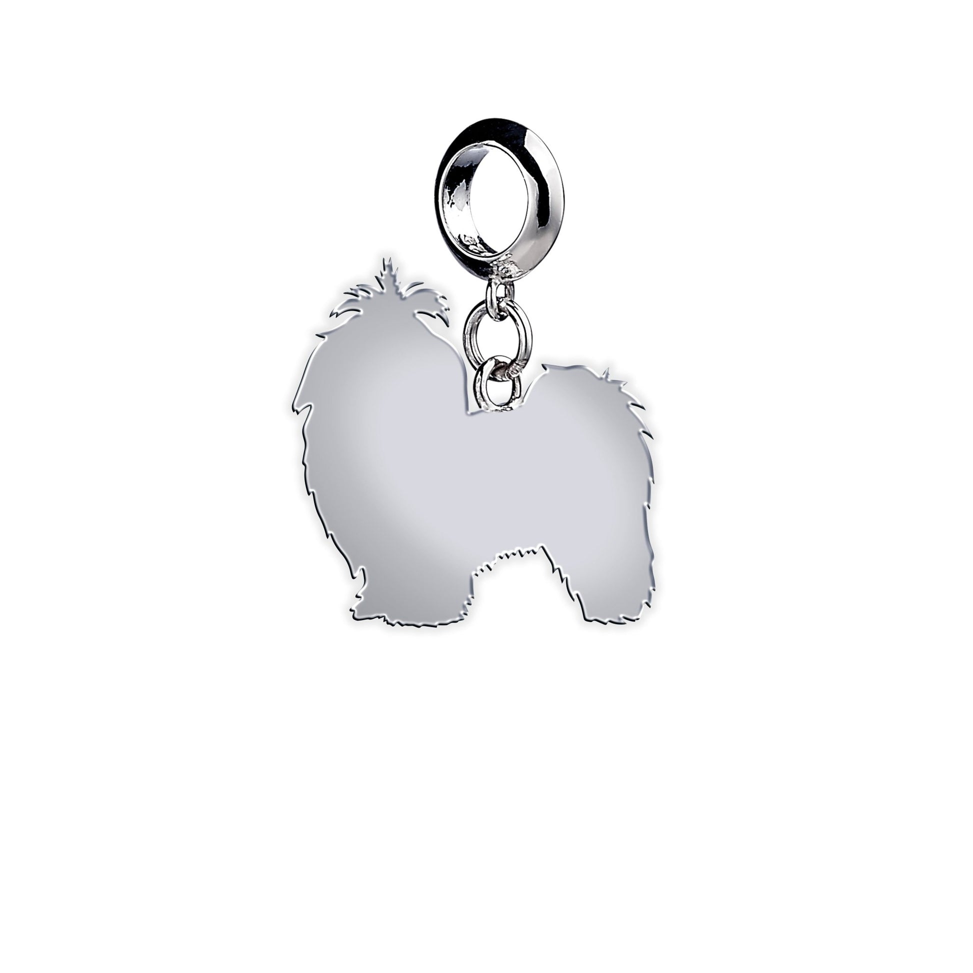 Shih Tzu Silhouette Silver Charm - MYLEE London