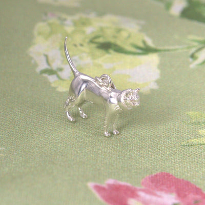 Cat (short haired) sterling silver charm