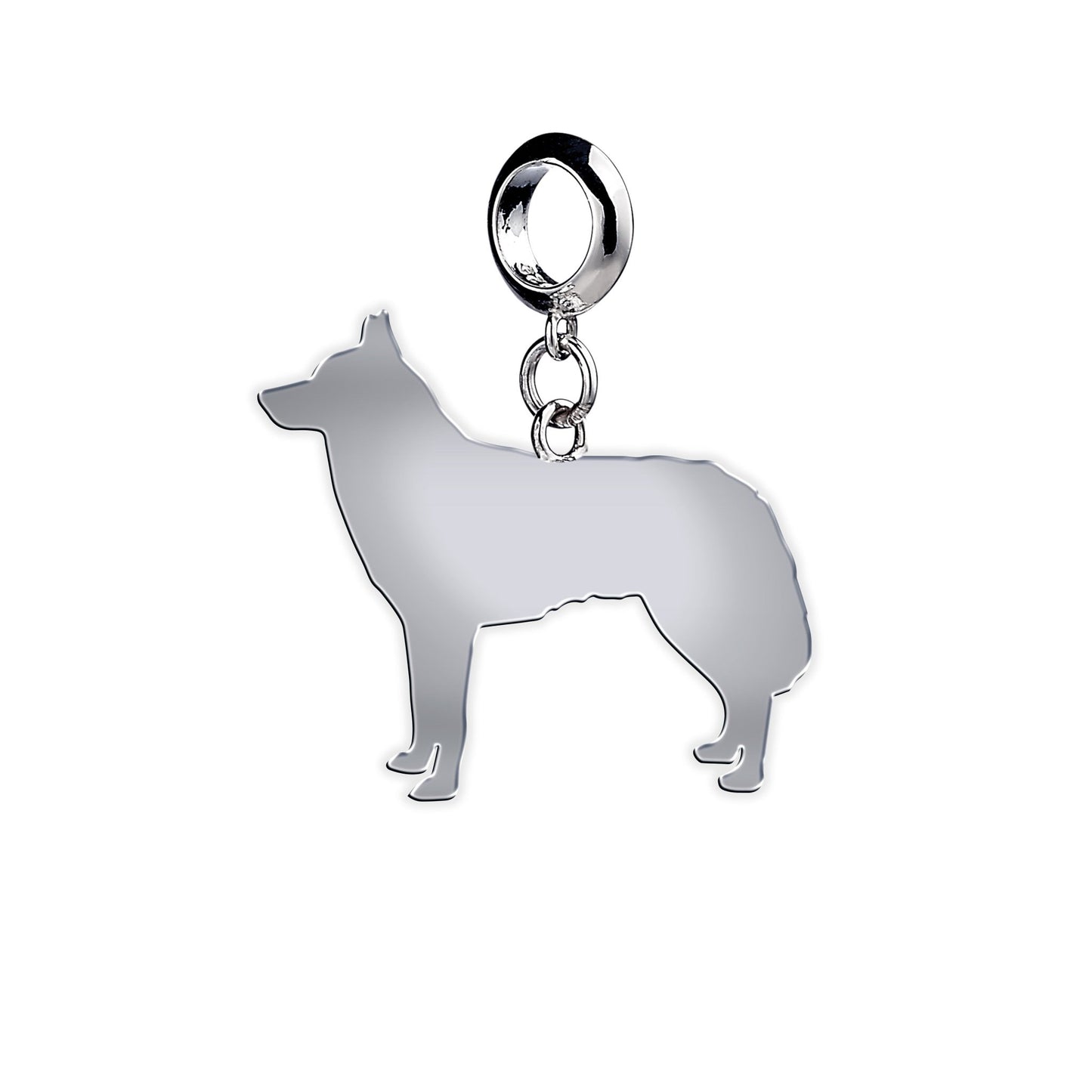 Siberian Husky Silhouette Silver Charm - MYLEE London