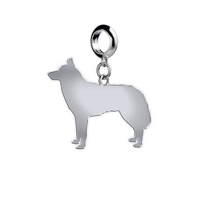 Siberian Husky Silhouette Silver Charm - MYLEE London