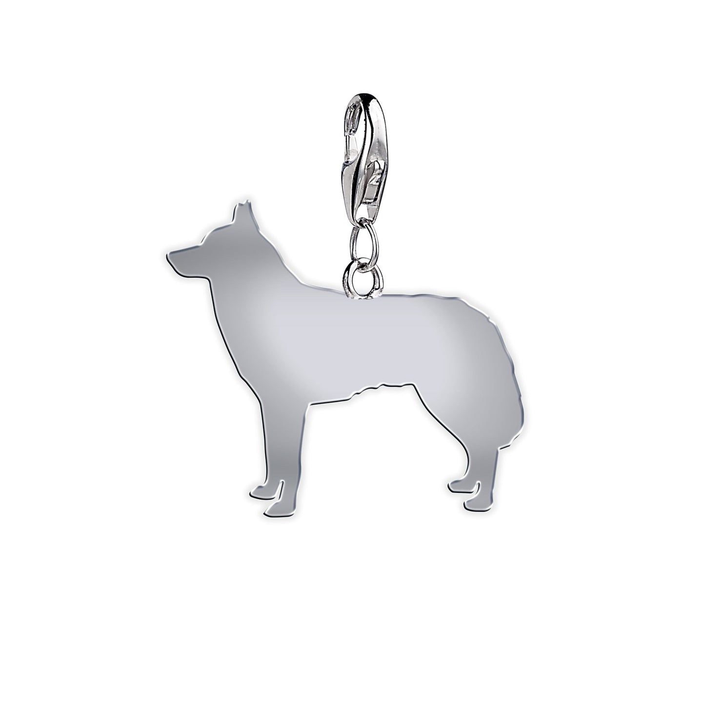 Siberian Husky Silhouette Silver Charm - MYLEE London