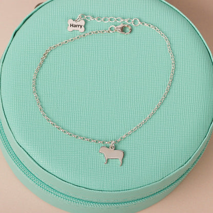 Silhouette Dog Chain Bracelet - Personalised - Sterling Silver - MYLEE London