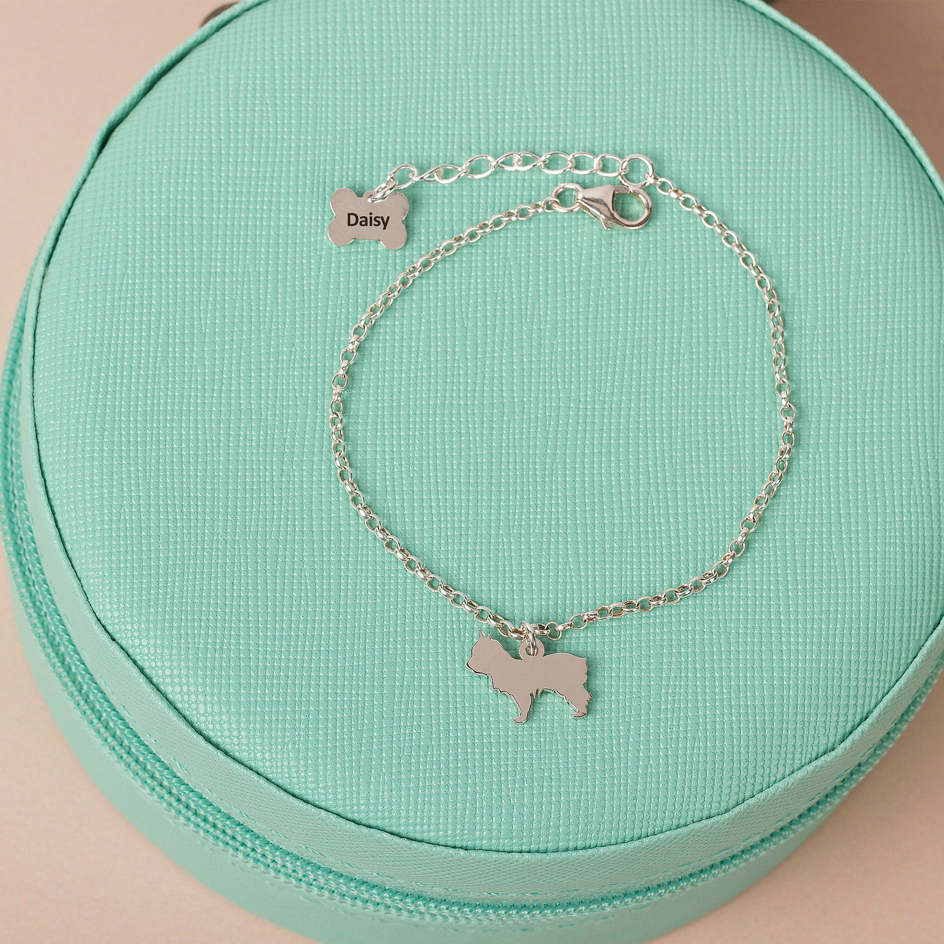 Silhouette Dog Chain Bracelet - Personalised - Sterling Silver - MYLEE London