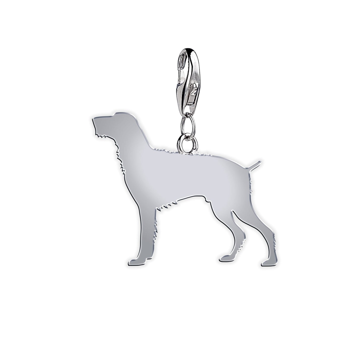 Slovakian Rough Haired Pointer Silhouette Silver Charm - MYLEE London