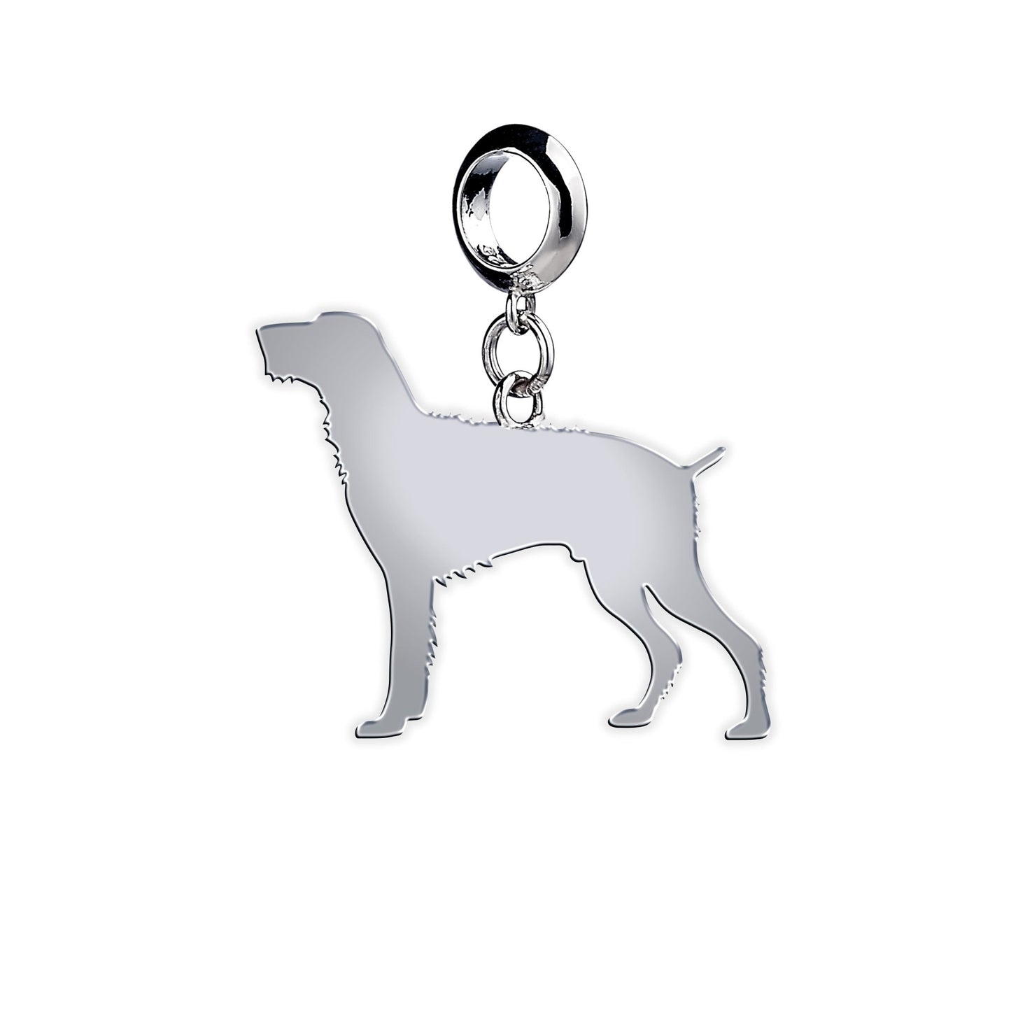 Slovakian Rough Haired Pointer Silhouette Silver Charm - MYLEE London