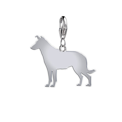 Smooth Collie Silhouette Silver Charm - MYLEE London