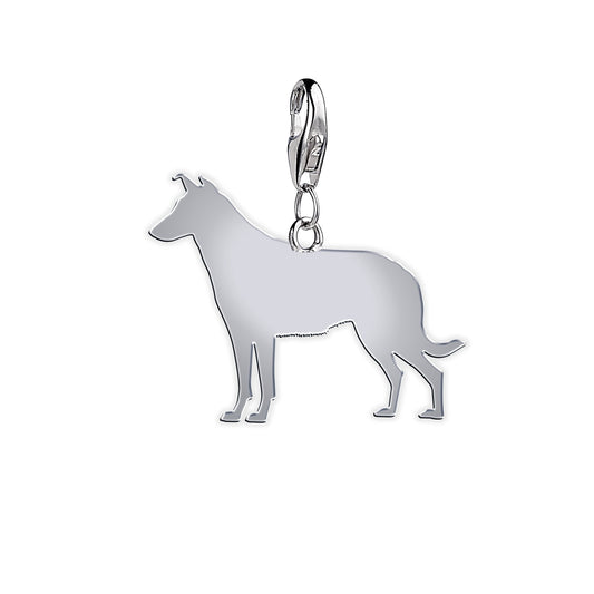 Smooth Collie Silhouette Silver Charm - MYLEE London