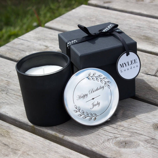 Soy Wax Scented Candle With Personalised Metal Lid - MYLEE London