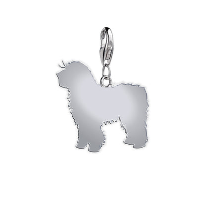 Spanish Water Dog Silhouette Silver Charm - MYLEE London