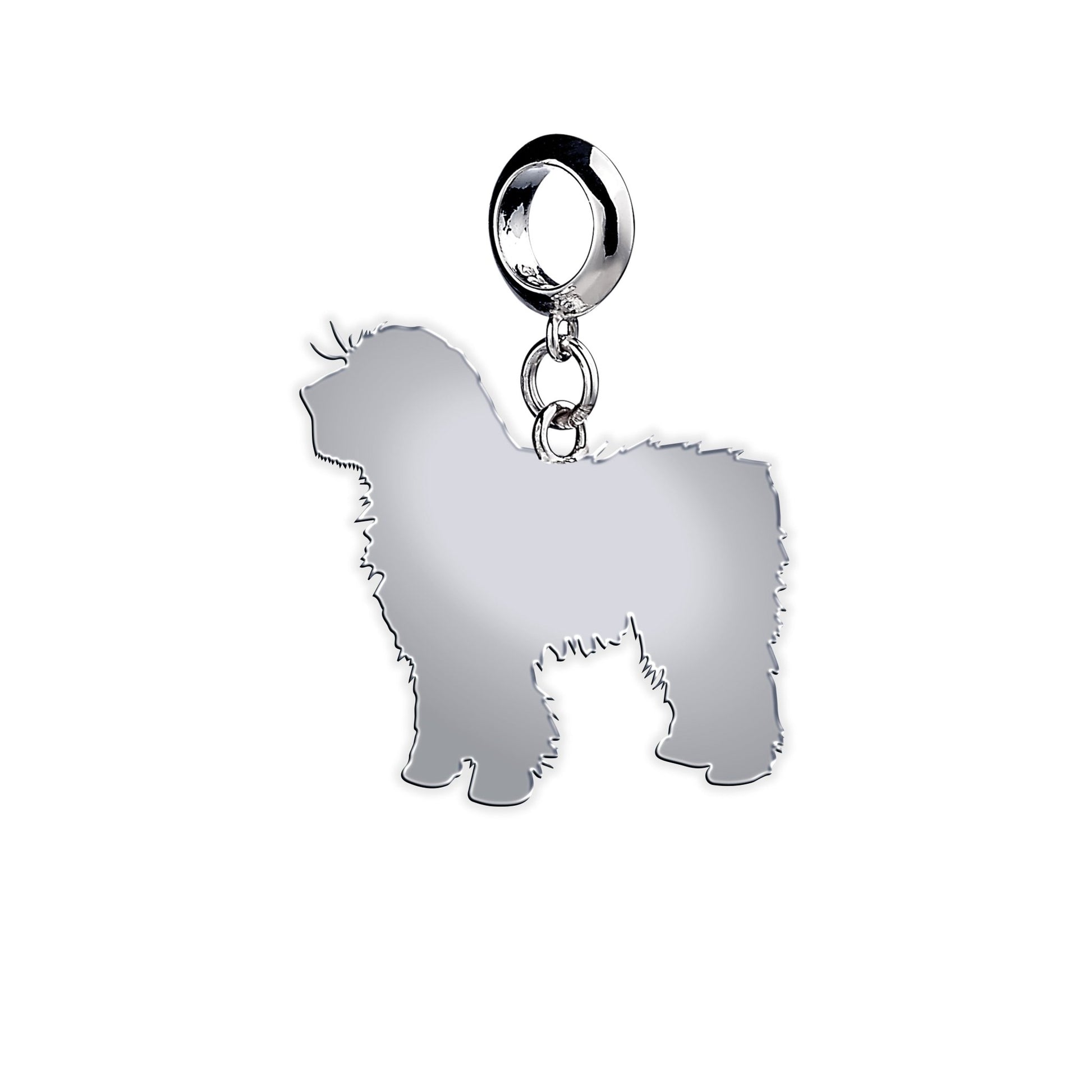 Spanish Water Dog Silhouette Silver Charm - MYLEE London