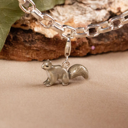 Squirrel Charm - Enamelled Sterling Silver - MYLEE London