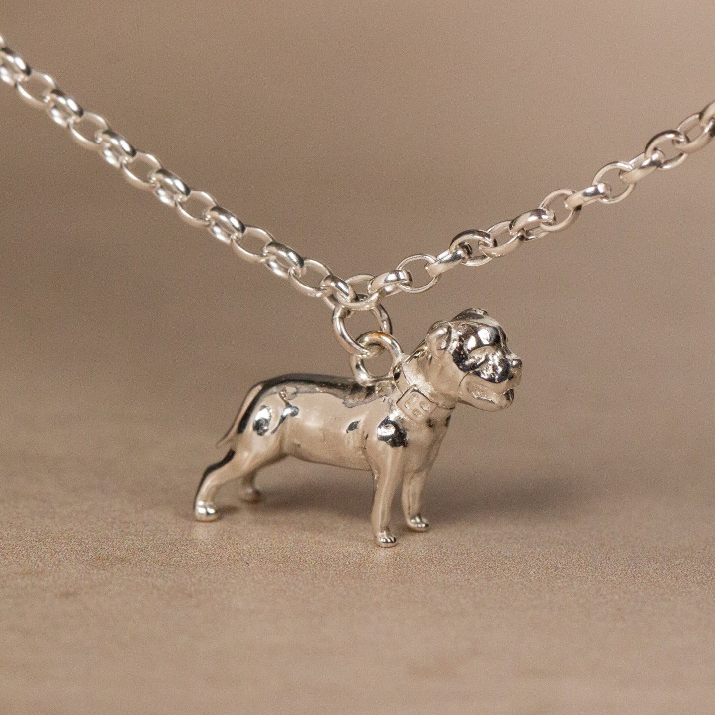 Staffordshire Bull Terrier Chain Bracelet - Personalised - Sterling Silver - MYLEE London
