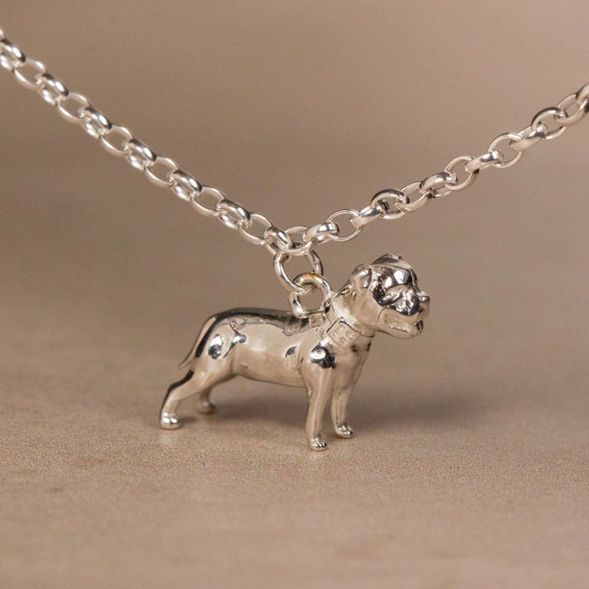 Staffordshire Bull Terrier Chain Bracelet - Personalised - Sterling Silver - MYLEE London