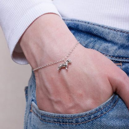 Staffordshire Bull Terrier Chain Bracelet - Personalised - Sterling Silver - MYLEE London