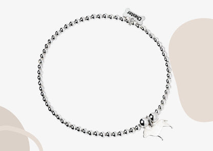 Staffordshire Bull Terrier Silhouette Silver Ball Bead Bracelet - Personalised - MYLEE London