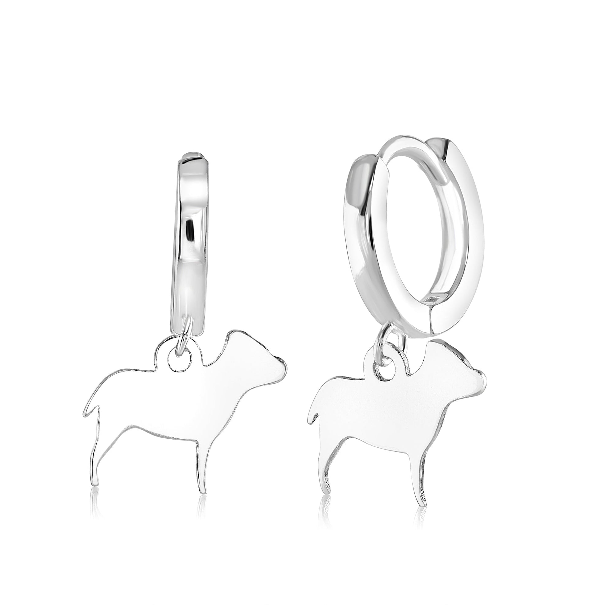 Staffordshire Bull Terrier Silhouette Silver Earrings - MYLEE London