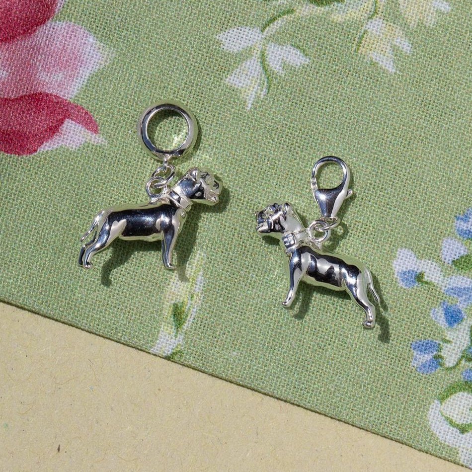 Staffordshire Bull Terrier Silver Charm - MYLEE London