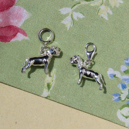 Staffordshire Bull Terrier Silver Charm - MYLEE London