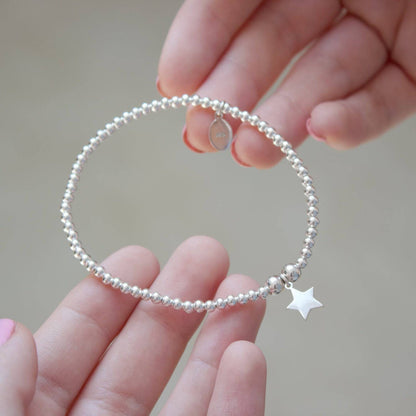 Star on Silver Ball Bead Bracelet - MYLEE London