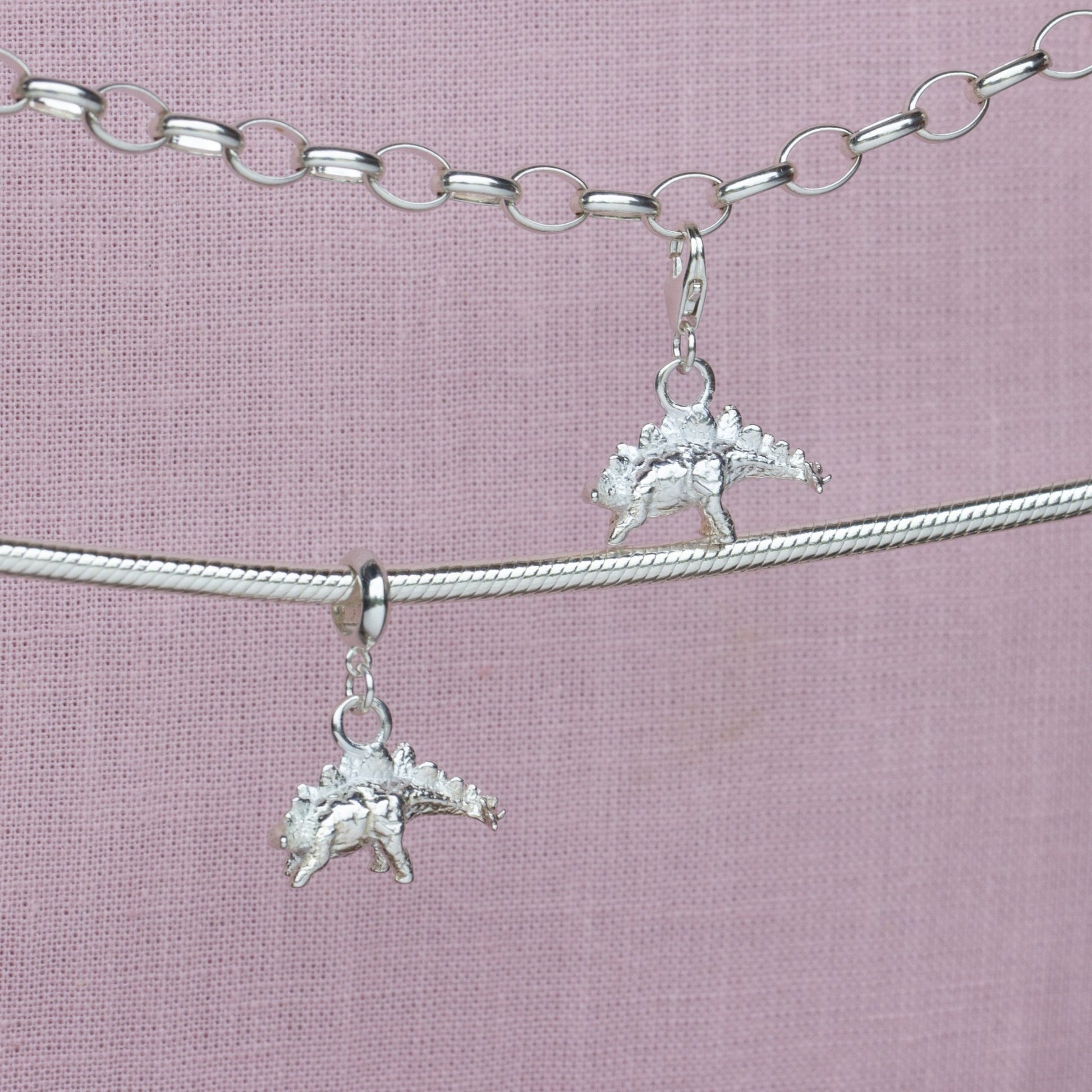 Stegosaurus Silver Charm - MYLEE London