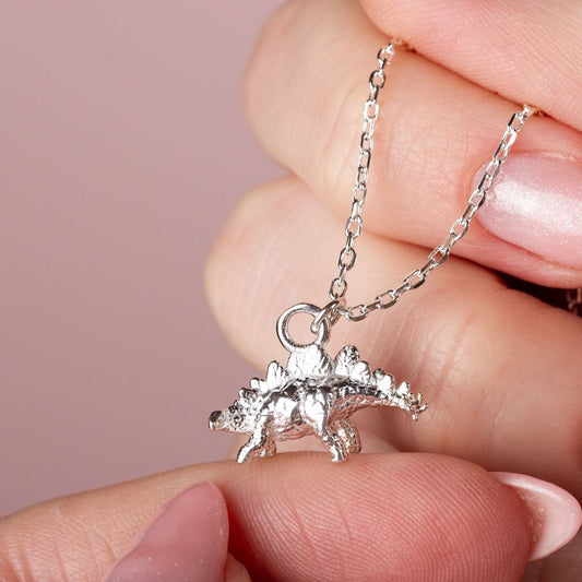 Stegosaurus Silver Necklace - Personalised - MYLEE London