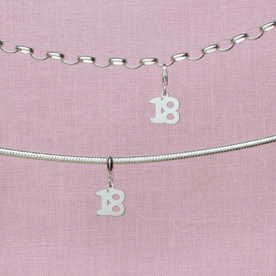 Number 18 sterling silver jewellery