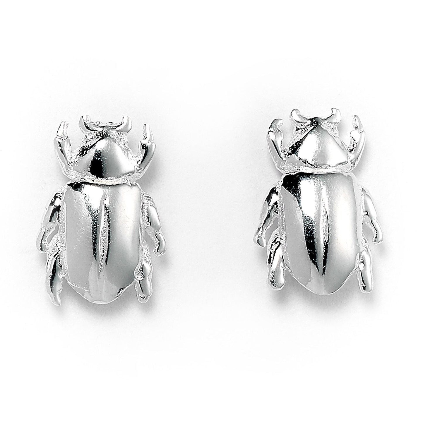 Sterling Silver Beetle Stud Earrings - MYLEE London