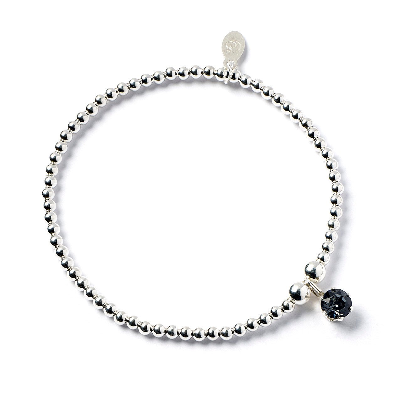 Sterling Silver Black Crystal Bracelet - MYLEE London