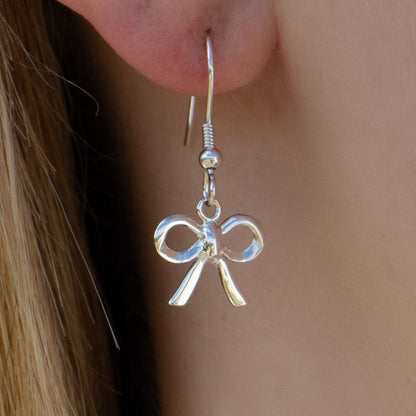 Sterling Silver Bow Earrings - MYLEE London