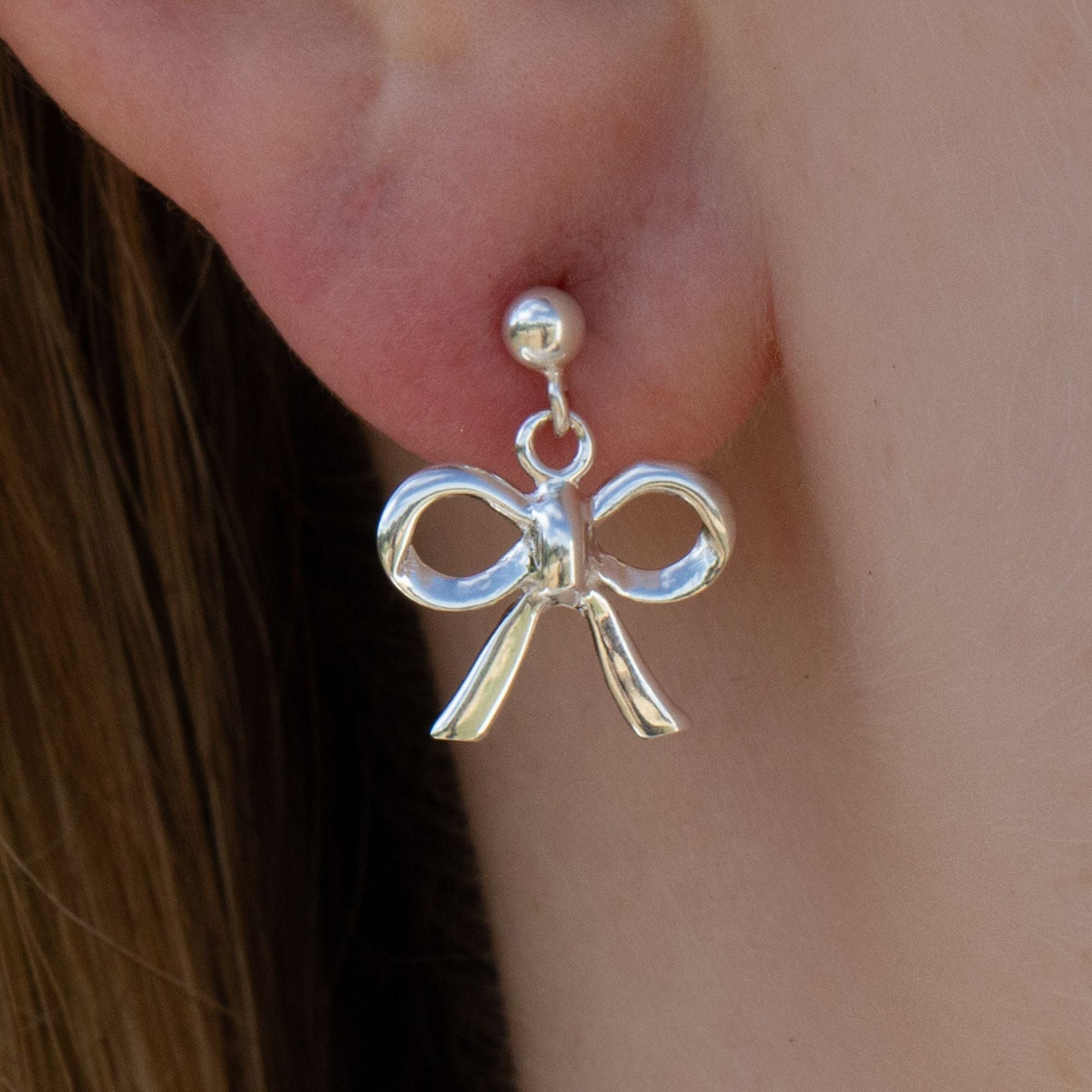Sterling Silver Bow Earrings - MYLEE London