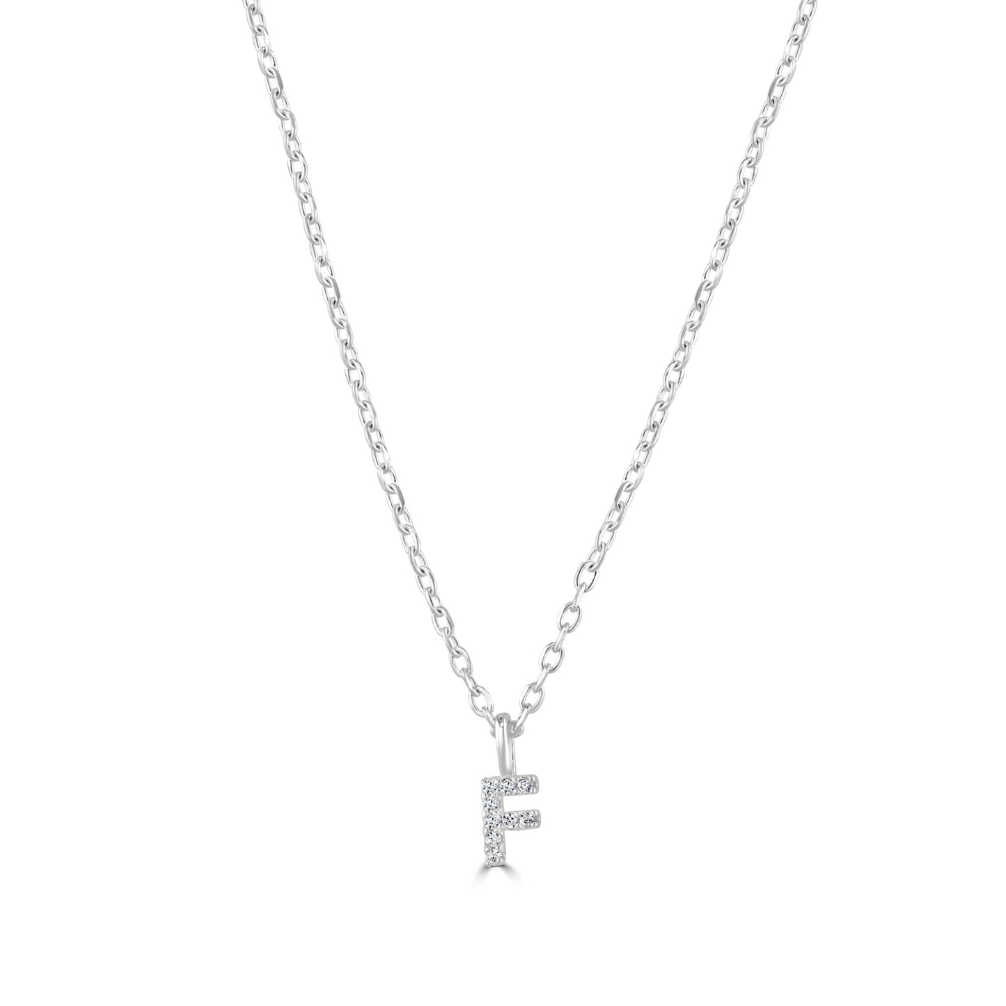 Sterling Silver Crystal Initial Necklace - MYLEE London