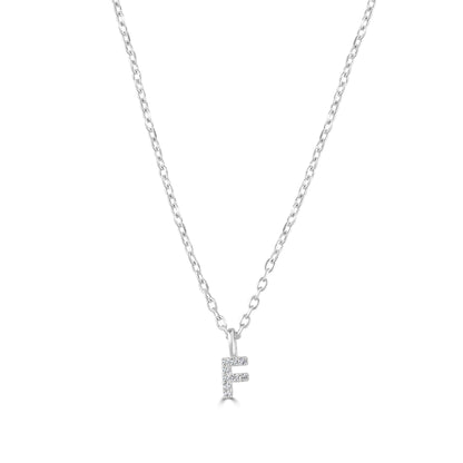 Sterling Silver Crystal Initial Necklace - MYLEE London