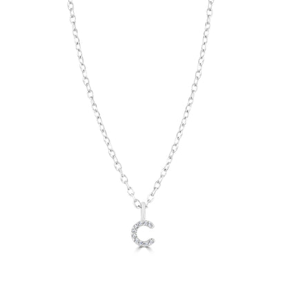 Sterling Silver Crystal Initial Necklace - MYLEE London