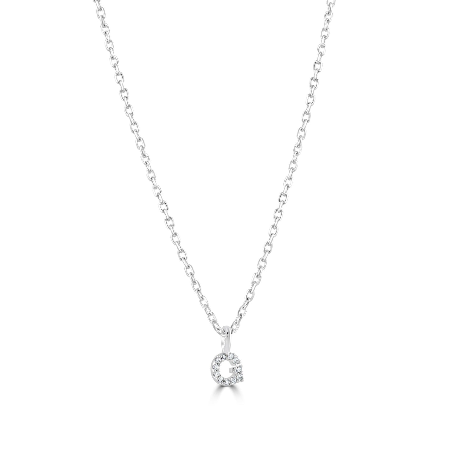 Sterling Silver Crystal Initial Necklace - MYLEE London