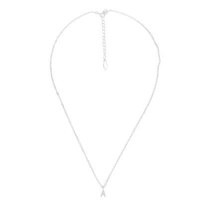 Sterling Silver Crystal Initial Necklace - MYLEE London